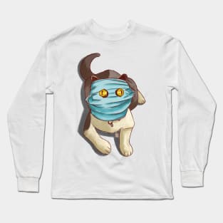 masked covid cat Long Sleeve T-Shirt